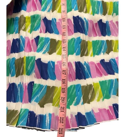 Lord & Taylor 424 Fifth Abstract Pleated Skirt Size 6 Bright Pastel Sketchbook - Picture 8 of 8